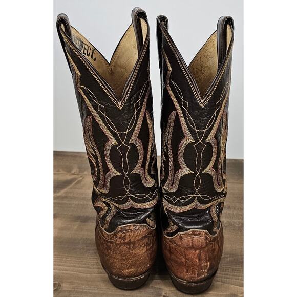 Justin's leather boots men's size 9.5 imperfect western cowboy style 8052 - Picture 5 of 12